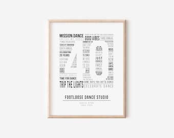 40 Year Work Retirement Word Cloud Print: Employee Anniversary Gift