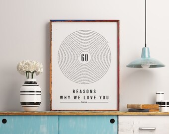 60th Birthday Gift for Men or Women — 60 Reasons We Love You, 60th Birthday Sign Personalized Gift, 60th Birthday Decorations