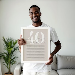 70th Birthday Gift 70 Reasons We Love You Print Sentimental Wall Art Anniversary Present Home Decor Family Keepsake Personalized Gift image 15