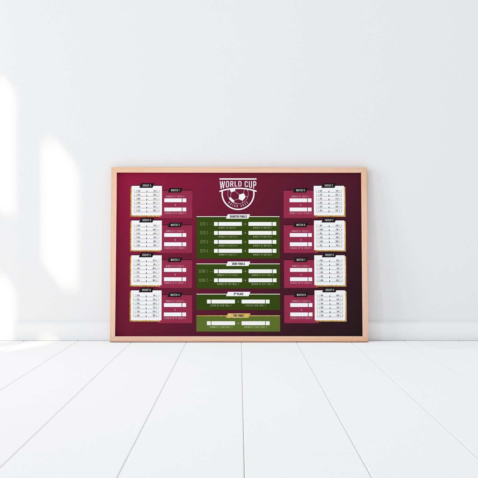 FIFA World Cup Qatar 2022 Soccer Printable Wall Chart Etsy Canada