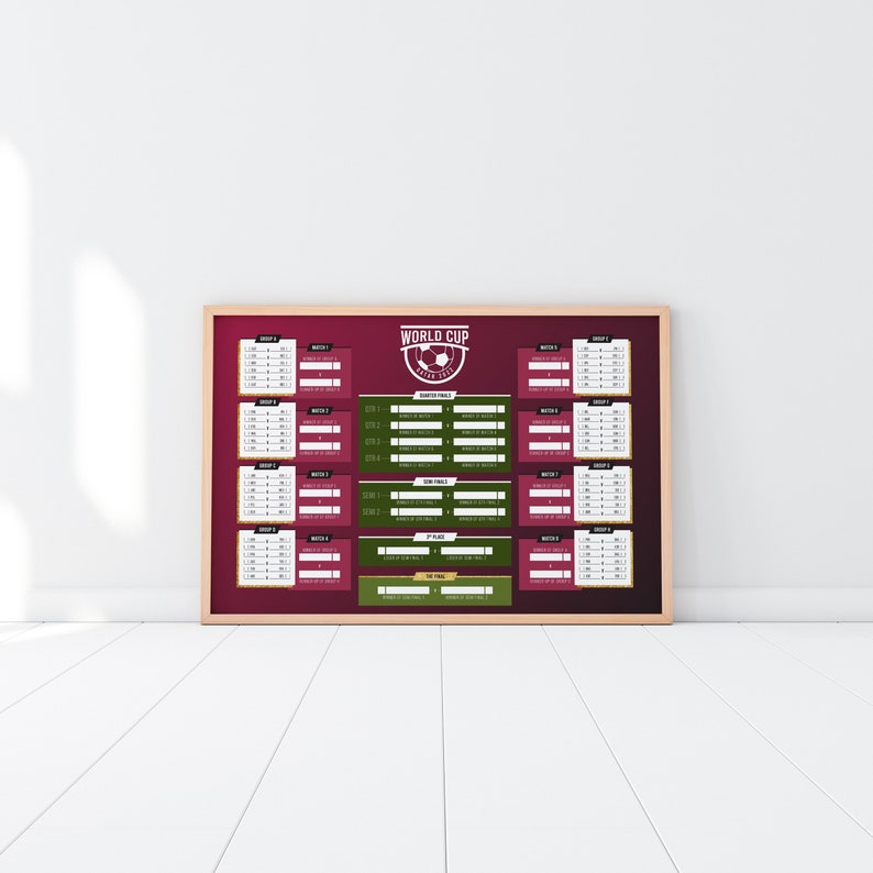 FIFA World Cup Qatar 2022 Printable Wall Chart World Cup Etsy Hong Kong