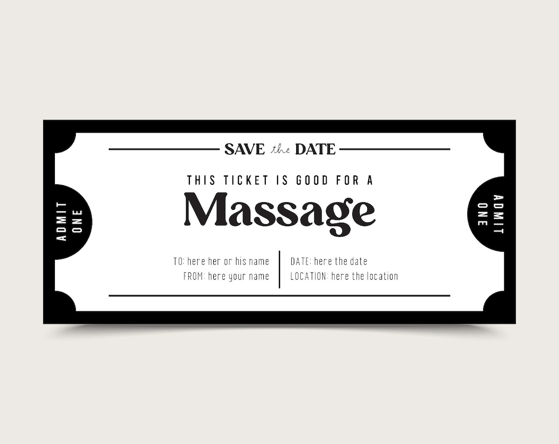 Massage Gift Coupon INSTANT DOWNLOAD Editable Text - Etsy