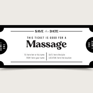 Massage Gift Coupon INSTANT DOWNLOAD Editable Text - Etsy