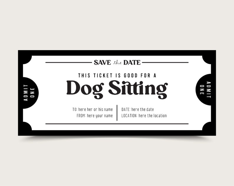 Dog Sitting Gift Coupon INSTANT DOWNLOAD Editable Text Etsy Dog Sitting Gift Coupon INSTANT DOWNLOAD Editable Text Etsy