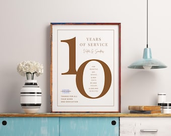 10 Work Anniversary Gift for Employee Appreciation Gift for Boss 10 Anniversary Work Retirement Gift 10 Years of Service Workiversary