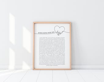 30 Reasons We Love You Print: Personalized Birthday Gift