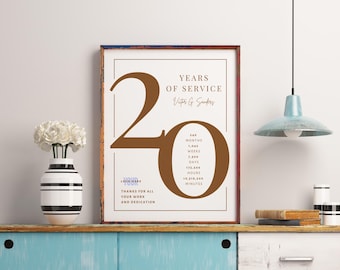 Geschenk zum 20-jährigen Jubiläum für Mitarbeiter Wertschätzung Geschenk für den Boss 20-jährigen Jubiläum Arbeit Ruhestand Geschenk 20 Jahre Service Workiversary