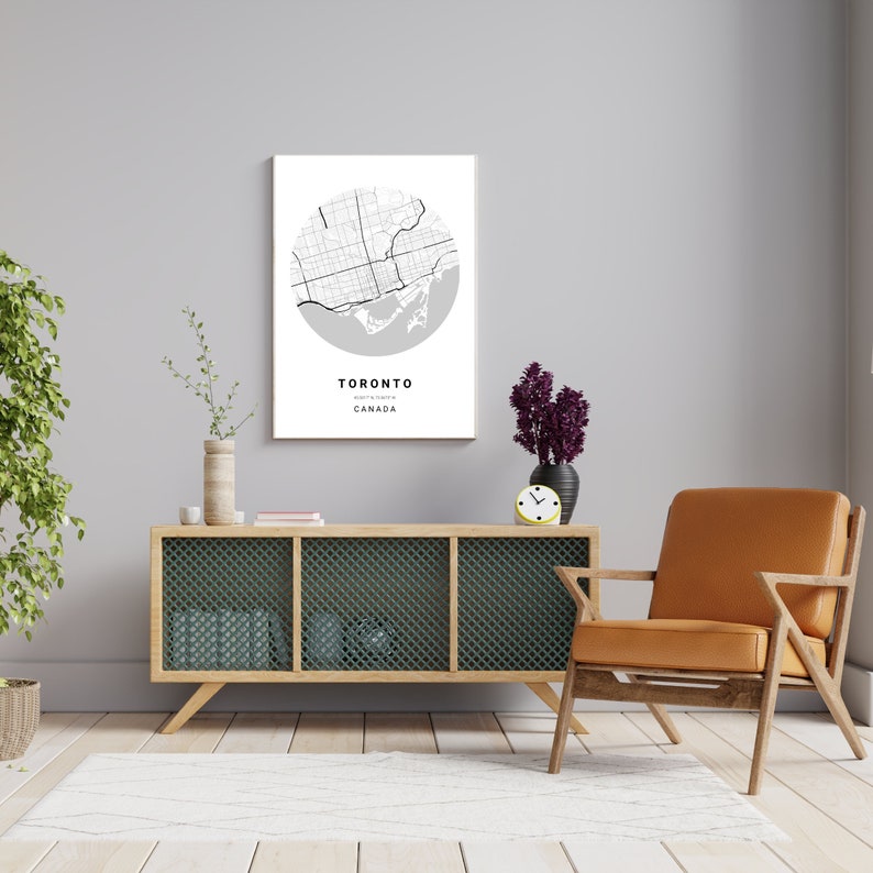 Printable Map Toronto . Map Print. Wall Art Minimalist. Etsy