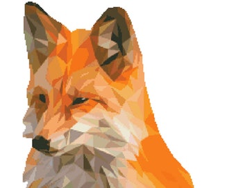 Polygon Fox Instant Download PDF Counted Cross Stitch Pattern