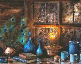 Full coverage cross stitch pattern, art cross stitch, unique cross stitch, cross stitch décor, large cross stitch design, modern x stitch