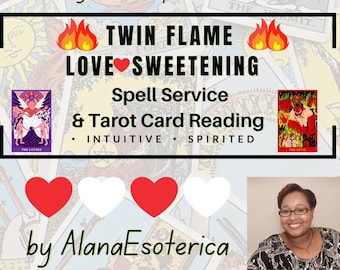 Twin Flame Love and romance Tarot Reading & Spell Service, Same Day (24hours) Response
