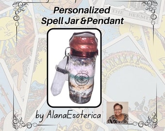 Personalized Manifestation Spell Jar and Clear Quartz Gemstone Pendant, 20+ years Experienced Metaphysical  Practitioner