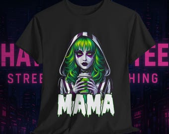 Halloween-Mama-T-Shirt, Hexen-Mama-Grafik-T-Shirt