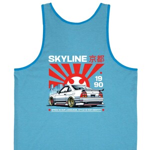 Camiseta sin mangas de la serie de diseño japonés: camiseta sin mangas unisex de jersey, camiseta de inspiración asiática, camiseta sin mangas con estampado de Tokio, camiseta sin mangas de arte oriental.