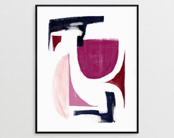 Monochrome Terrazzo Art Print Printable Artwork Kitchen Modern Pastel Pink Office in Livingroom Minimal Style Office Wall Decor