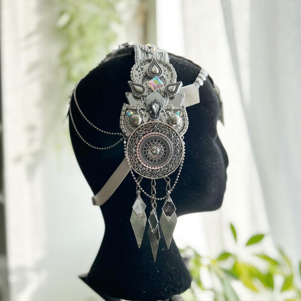 Silver Queen Fusion Bellydance Headdress