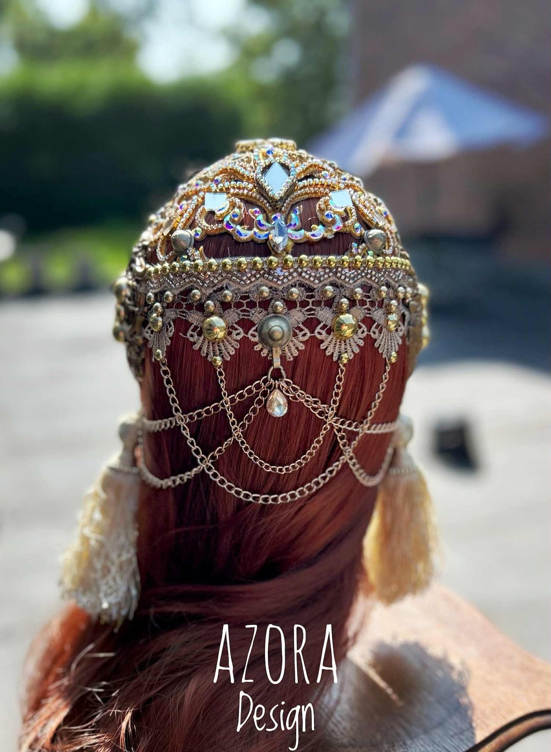 Gold Beauty Fusion Headdress Strass Azora Design - Etsy