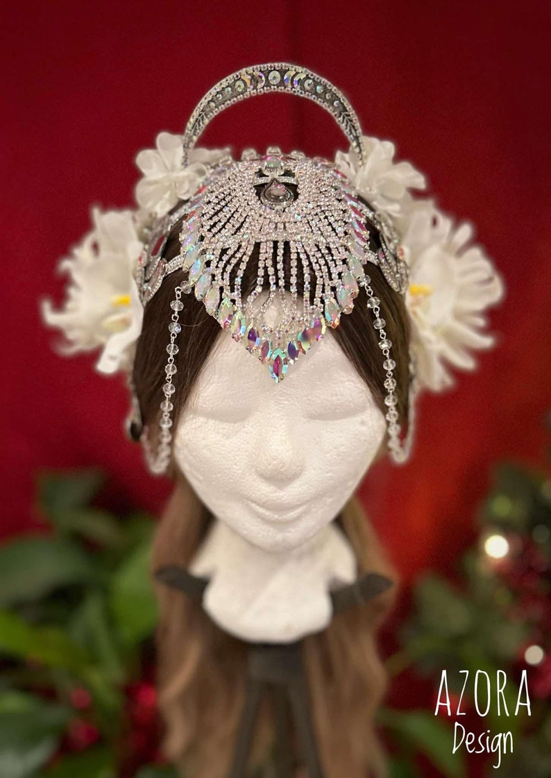 Azora Design White Orchid Glam Headpiece - Etsy