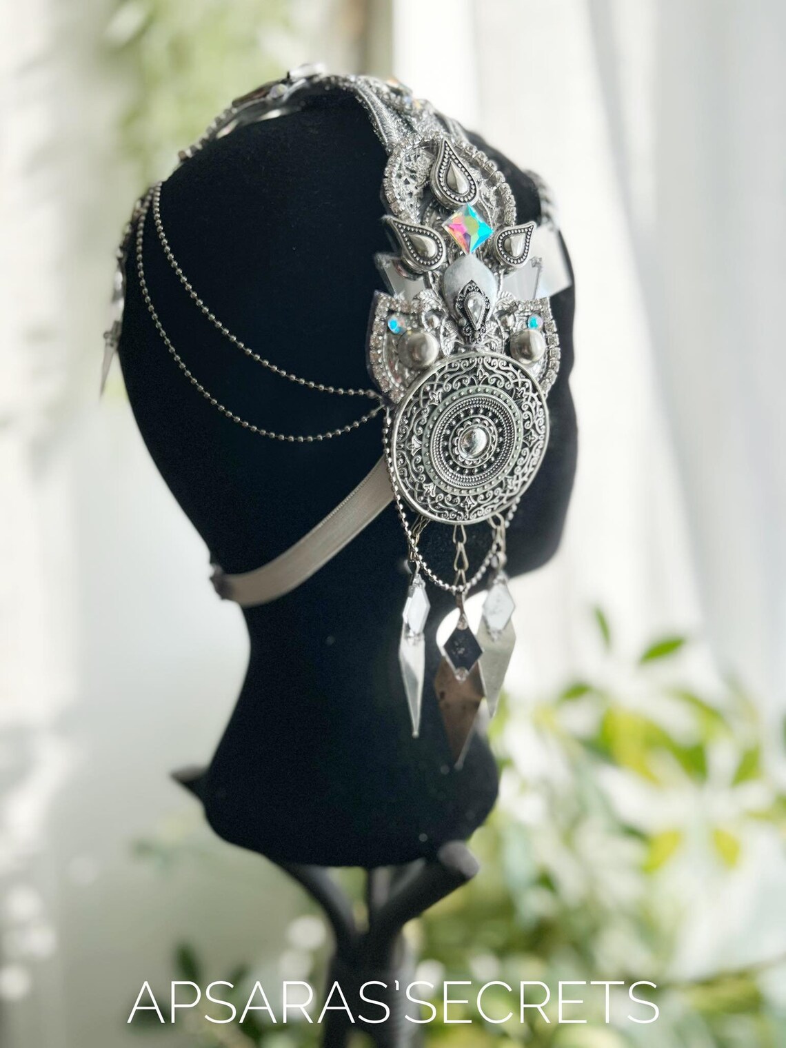 Dulce Metal Ring Headdress In Silver