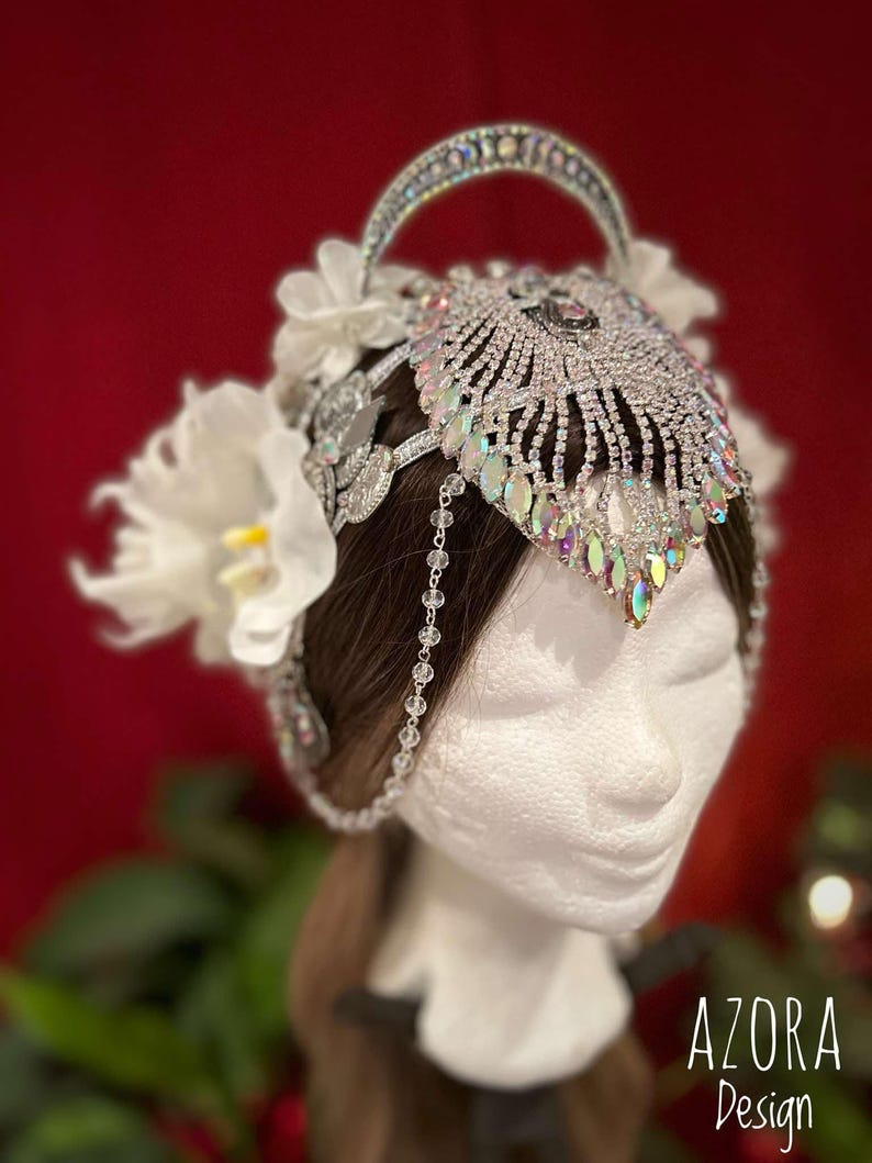Azora Design White Orchid Glam Headpiece - Etsy
