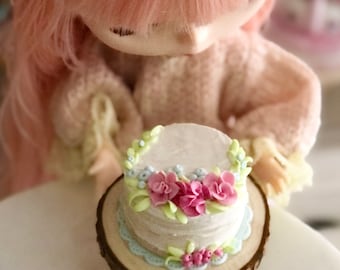 Miniature cake for 1:6 dolls, miniature cakes for Blyth dolls, miniature fake cakes, Polymer clay food craft,