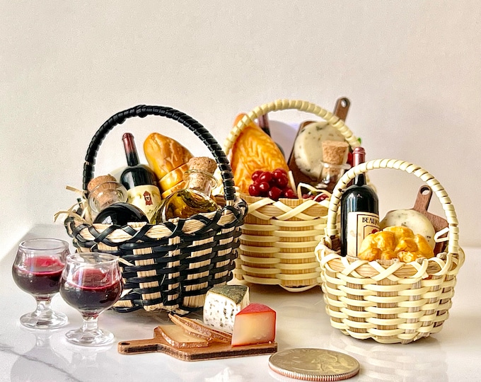 Mini Picnic Basket, Summer Tiered Tray, Summer Tray Decor, Tiered Tray