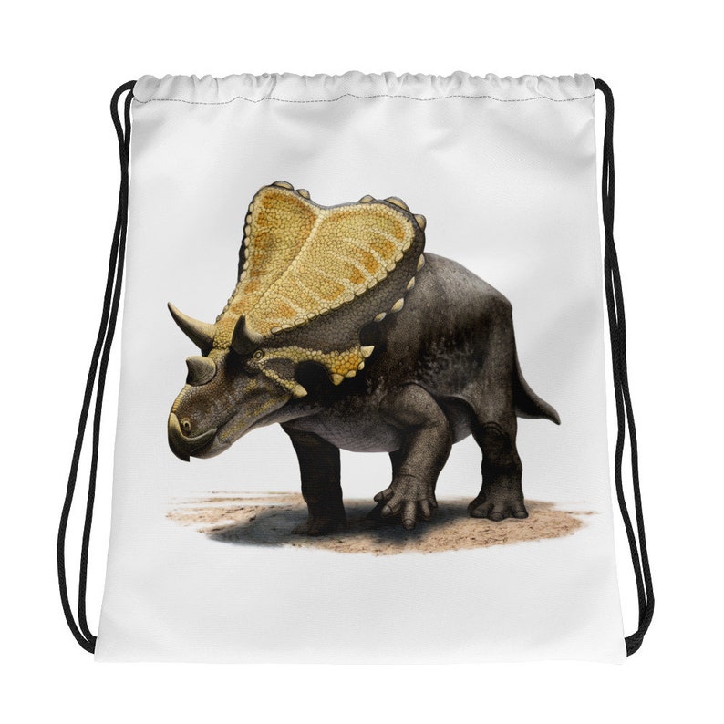 Dinosaur Bag For Kids Boys Girls Adults Women Men Birthday Dinosaur Gift Ideas For Dino Lovers Mercuriceratops Dinosaur Drawstring Bag