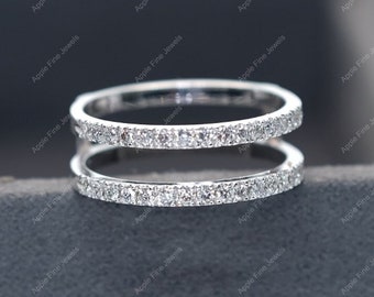 Moissanite RingEnhancer Ehering, Moissanite Ring Guard, Gold & Silber Ringverstärkungen und Verpackungen, Jahrestag Spacer Bandring für Frauen