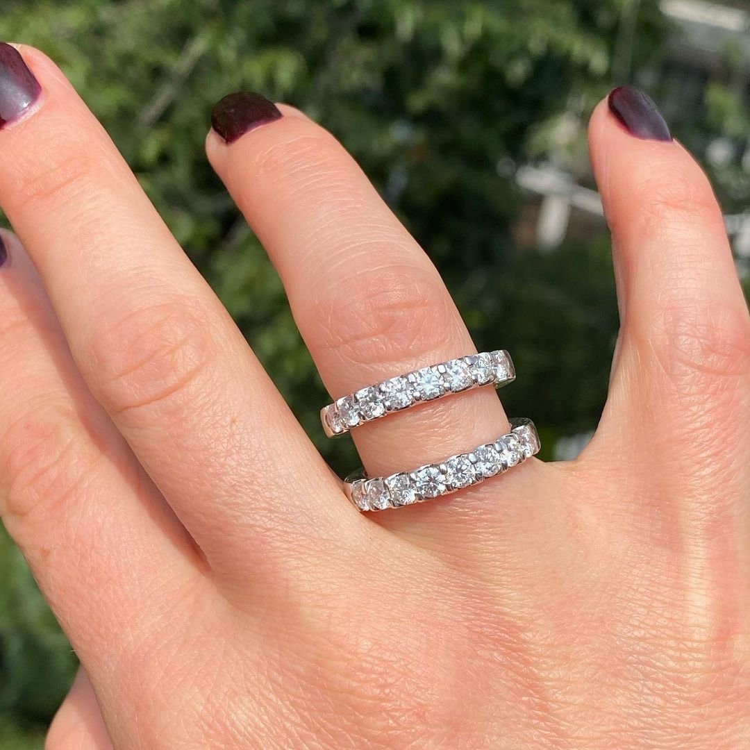Moissanite Wedding Band Frauen, Ring-Enhancer Und Wraps, doppelte Ehering, Wraps für Ringe, Wrap Schutzband, Silber Ring Jacke