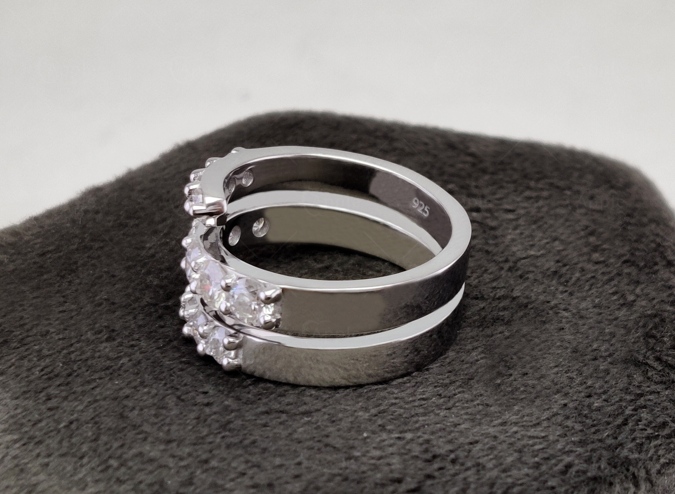 Silver Spiral Diamond Ring, Wrap Spiral Ring, Finger Wrap