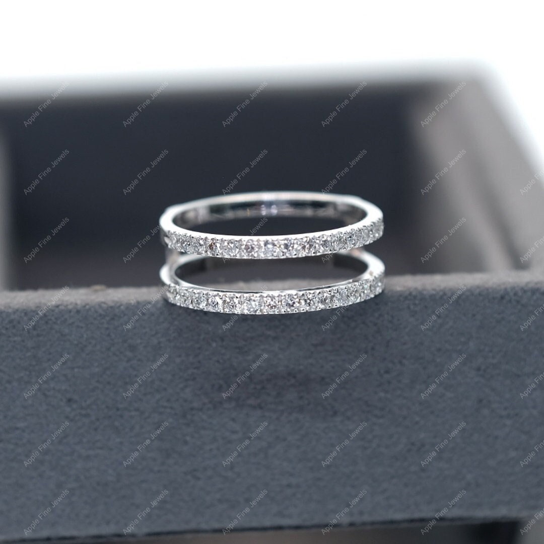 Moissanite Ring Enhancer Wedding Band, Moissanite Ring Guard, Gold