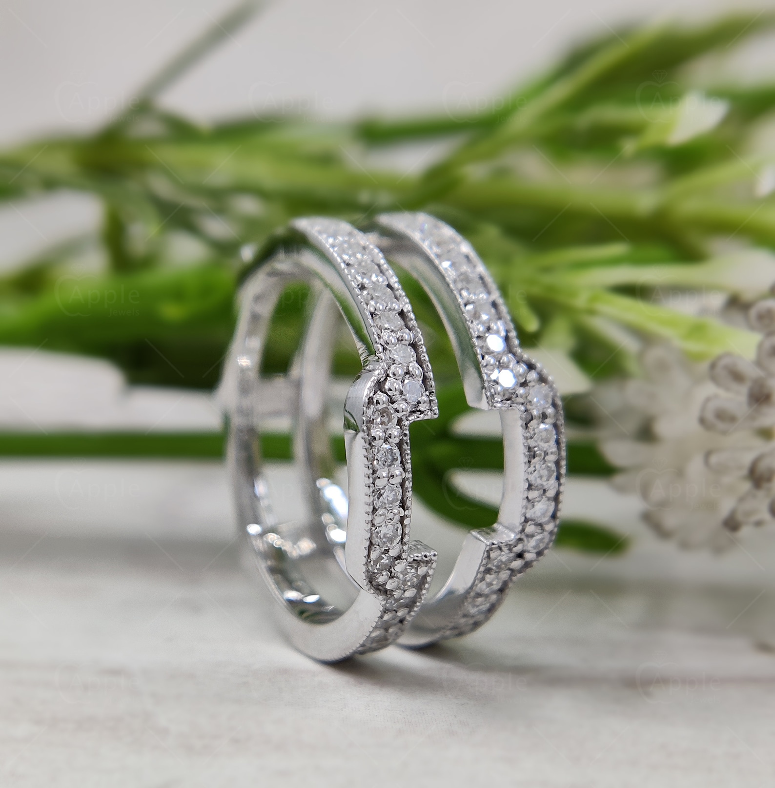 Square Stone Ring Enhancers and Wraps, Moissanite Ring Enhancer ...
