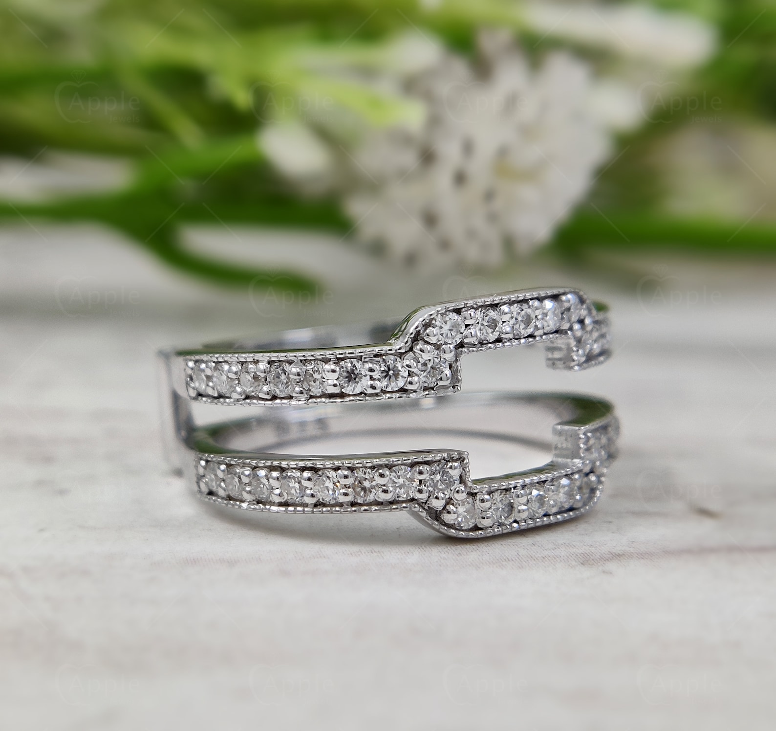 Square Stone Ring Enhancers and Wraps, Moissanite Ring Enhancer ...