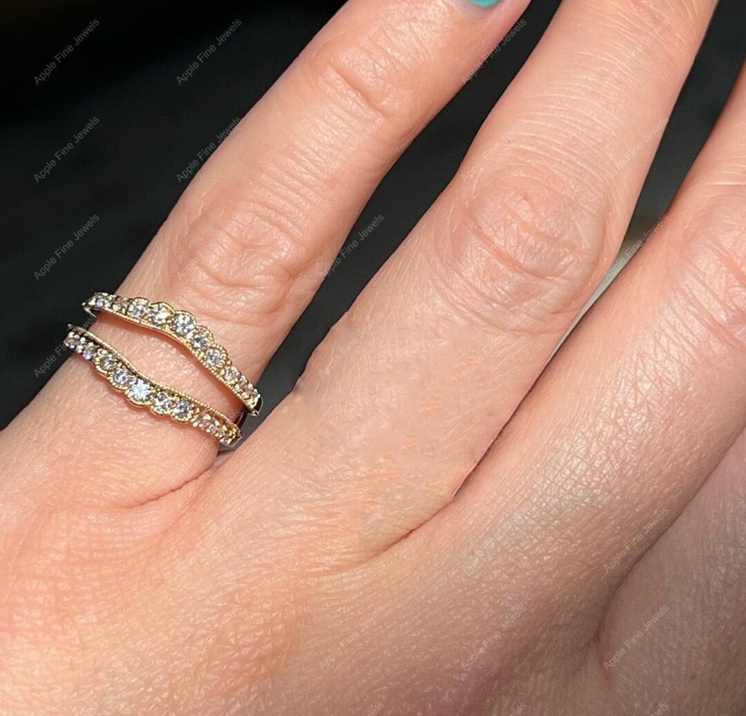 Art Deco Vintage Ring Enhancer, Enhancer Jacket Ring, Milgrain