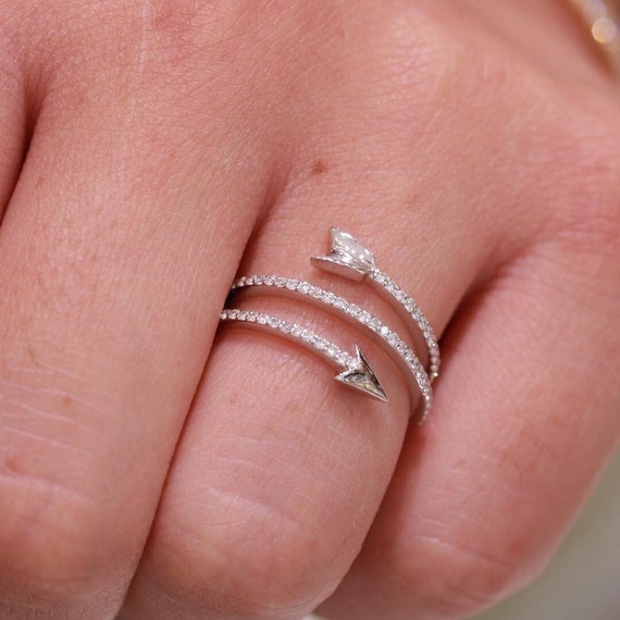 Wrap Spiral Ring Finger Wrap Ring Wrap Around Ring Arrow Etsy
