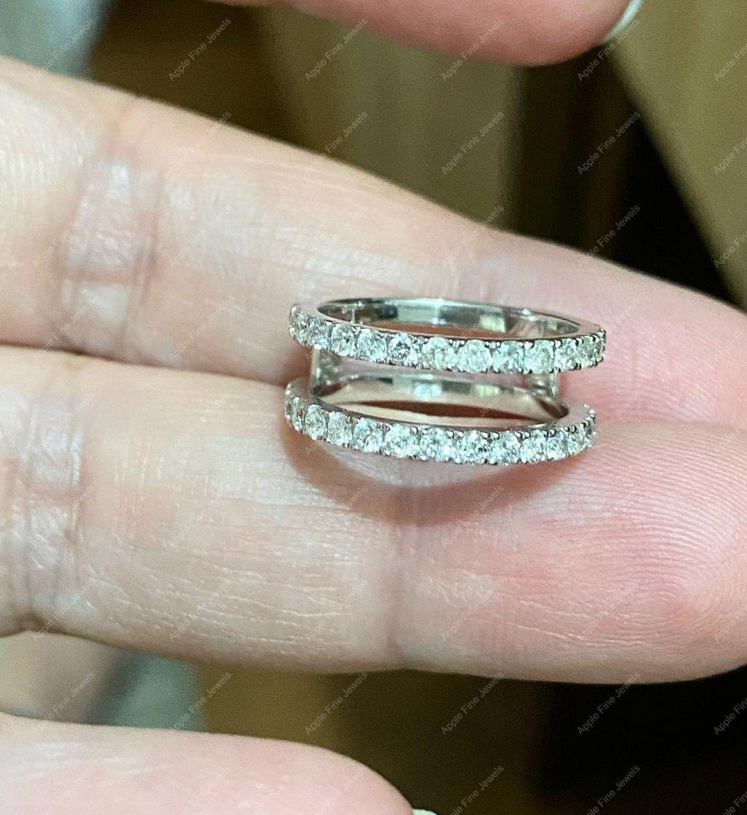 Blue Diamond Rings For Women CannyCat Oval Cut Moissanite