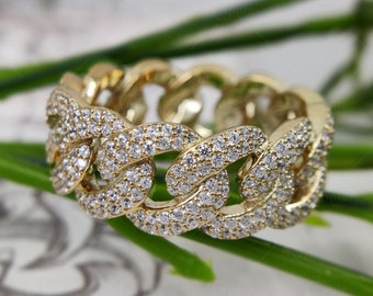 【THE M JEWELERS】THE HALO STONE CUBAN LINK CHAINリング THE M JEWELERS】THE HALO STONE CUBAN LINK CHAINリング (THE M