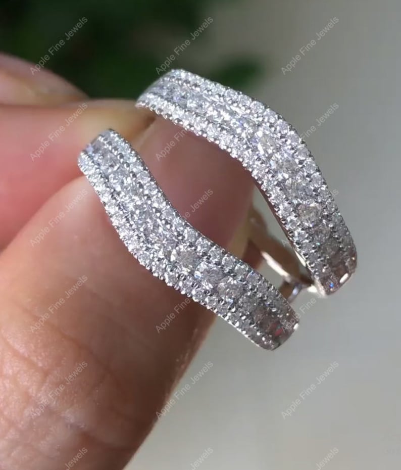 Double Curved Wedding Band Moissanite Ring Enhancers and Etsy