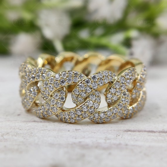 Moissanite cuban ring discount
