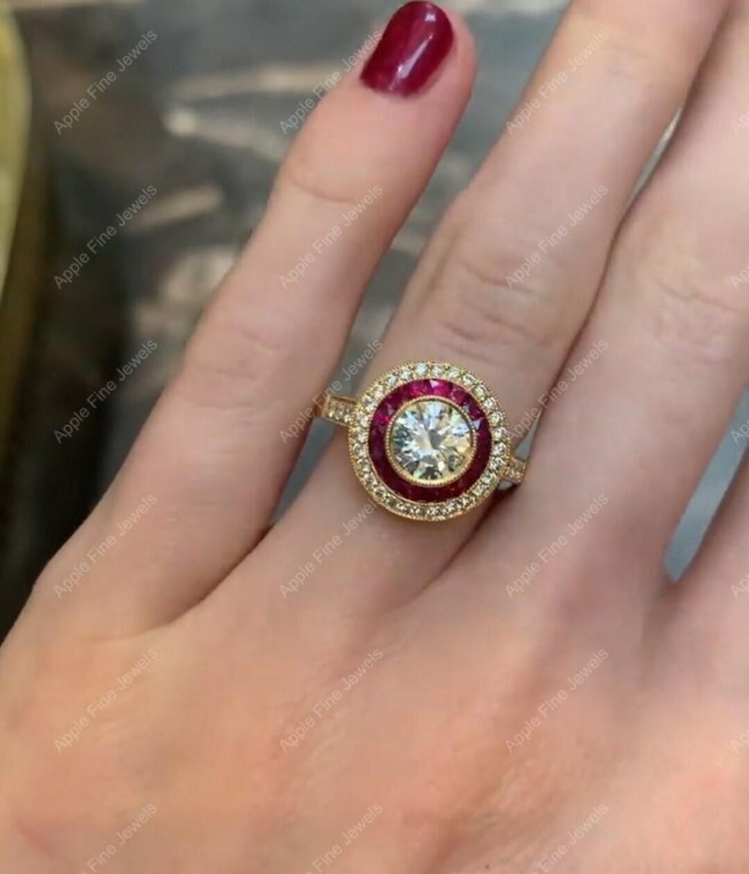 Estate Jewelry Rings for Women, Ruby Target Ring, Art Deco Vintage ...