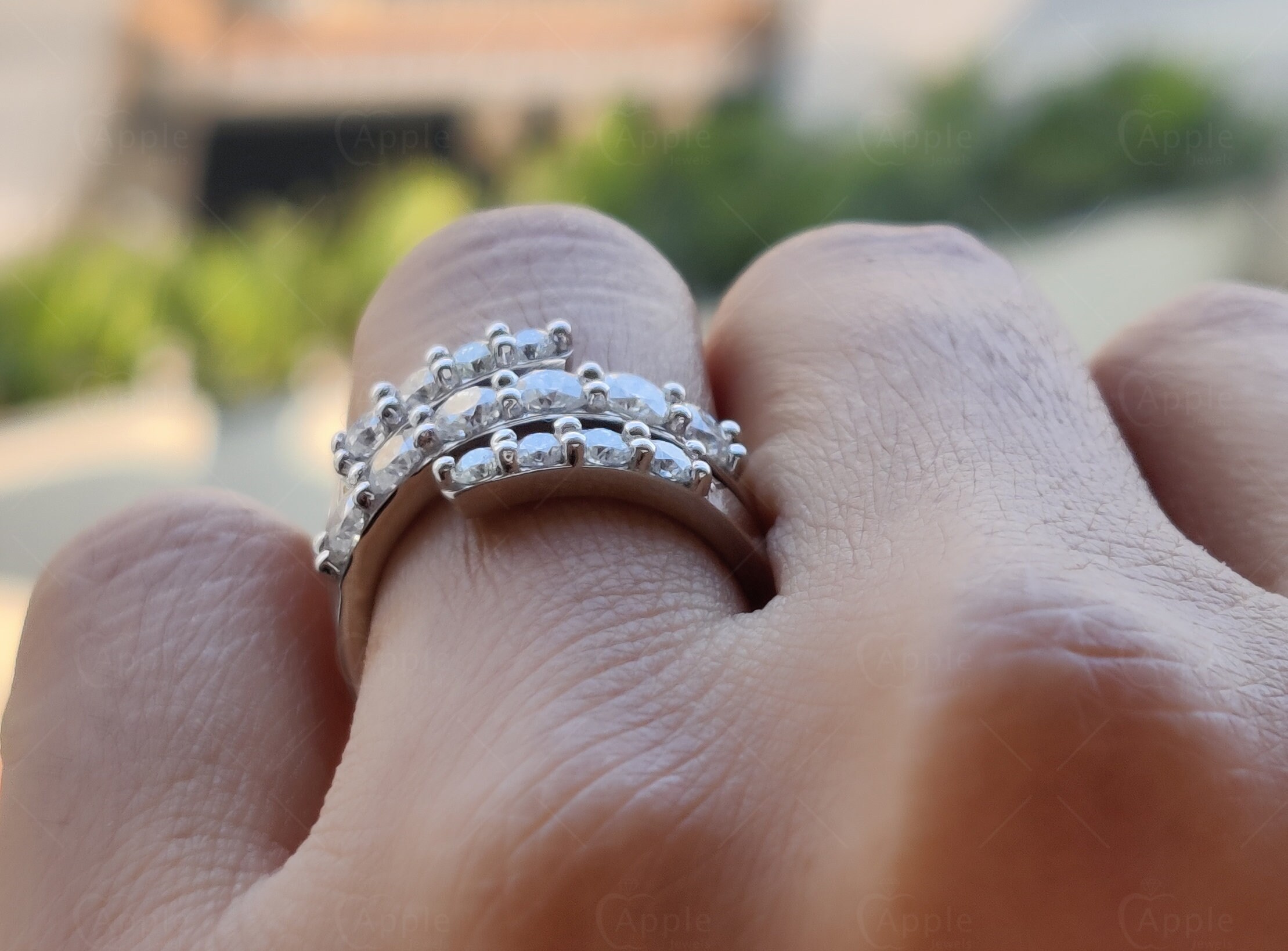 Silver Spiral Diamond Ring, Wrap Spiral Ring, Finger Wrap