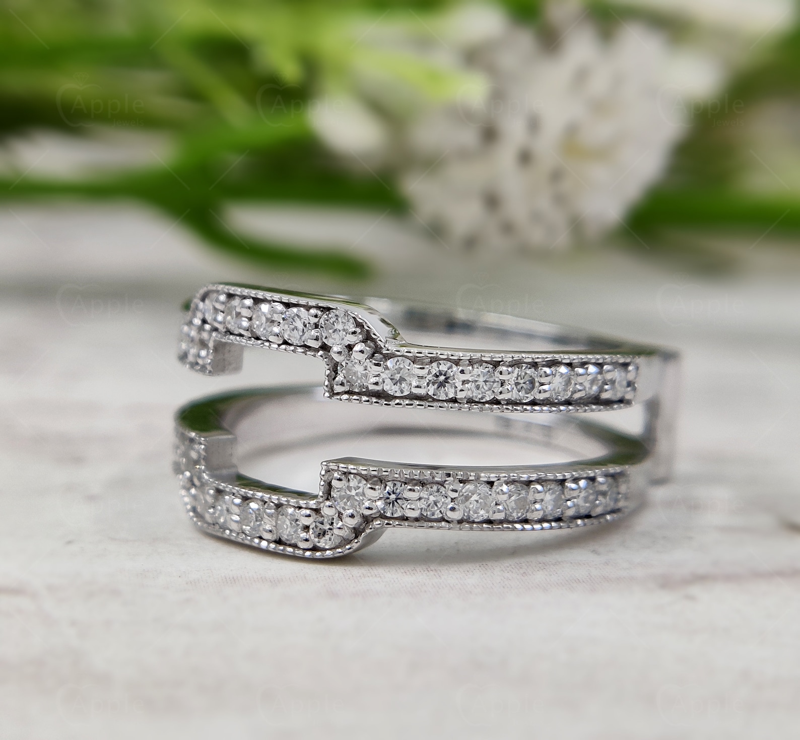 Square Stone Ring Enhancers and Wraps, Moissanite Ring Enhancer ...