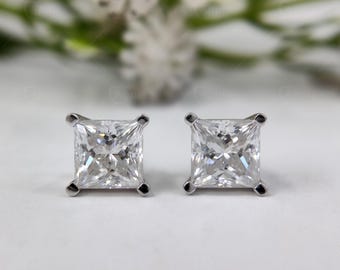 MomentWish Orecchini Moissanite Neri 925 Argento, 2 Carati Orecchino Punto Luce Donna Uomo Simulato Diamanti Brillanti Vvs1 D Colore Con Certificato Gra Regalo 6 5mm