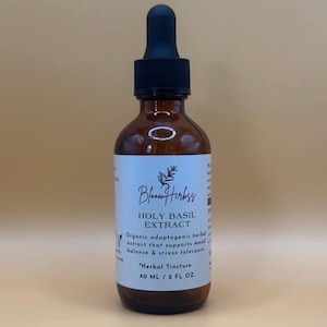 Heiliges Basilikum Kräutertinktur | Tulsi Extrakt | Traditionelles Adaptergut Auf Alkoholbasis | Botanische Wellness | Kleine Charge Kräuterheilmittel