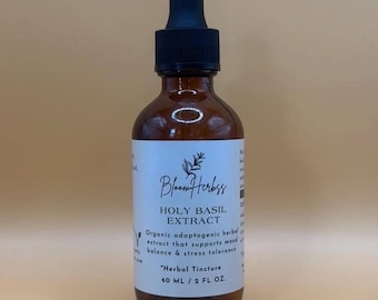 Organic Holy Basil Tincture (2oz)| Adaptogenic | Mood Support