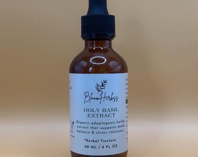 Organic Holy Basil Tincture (2oz)| Adaptogenic | Mood Support