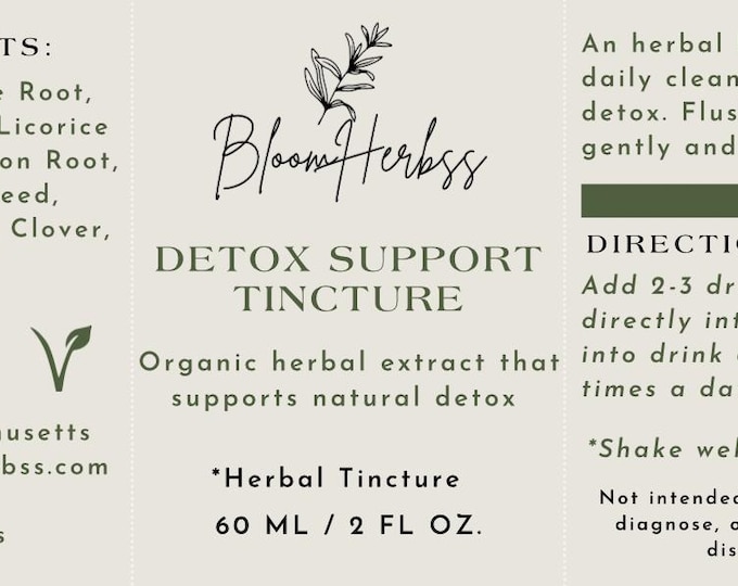 Detox Support Herbal Tincture | Wellness Support | Herbal Blend for Skin, Digestion and Balance