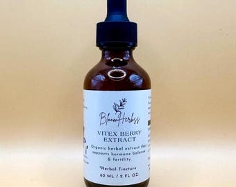 Organic Vitex Berry Tincture (2oz.) – Hormone Balancing, Cycle Support, Reproductive Wellness