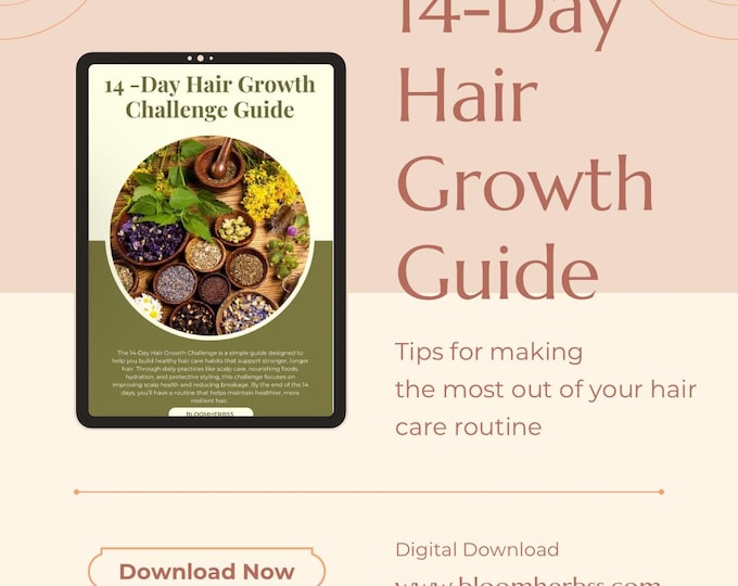 14-Day Hair Growth Challenge Guide – Scalp Health, Stronger Hair (Digital Download)