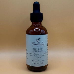 Organic Mullein Leaf Herbal Tincture | Small-Batch | Respiratory Support | Plant Extract | Congestion Support | Lung Support | Immunity